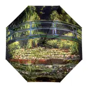 Clifton Women Folding 100cm Auto Open Wind Resistant Umbrella Water Lily Pond