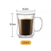 220ml/400ml Double Wall Coffee Cup Double Layer Milk Glass Tea Cup Insulated Mug