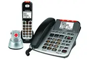 Uniden SSE47 + 1P - Sight & Sound Enhanced Corded and Cordless Digital Phone System with Splashproof Alert Pendant