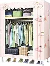 Stainless Steel Portable Closets with Curtain Large Capacity Wardrobe Closet Organizer Space Saving Wardrobe Closet