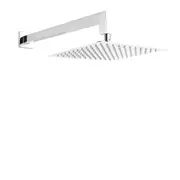 ACA WELS WATERMARK Square 10'' Ultrathin Stainless Steel Rainfall Shower Head Set 400mm Wall Extension Arm Dropper Chrome
