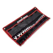 Steelman 21-Piece Stubby Combination Wrench Set with Storage Roll, Metric & S...
