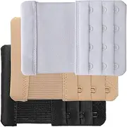[Generic] Bra Strap Extenders Extensions 4 Hook Elastic Bra Extender women's bra extenders bra extenders 2 hooks bra extenders 4 hook, Black White Apricot, One Size