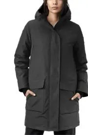 Canada Goose Women's Ladies Black Canmore Hooded Feather And Shell Down Parka XS