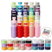 50Pcs Bobbins Sewing Threads Kit 25 Colors 500 Yards Sewing Polyester Thread ...