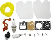 XXUMKL Fit for McCulloch CS340 CS380 Chainsaw Gas Line Primer Bulb Spark Plug Set Spare Part Service Carb Kit Air Fuel Filter