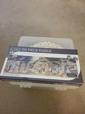 Lang Nativity Set Puzzle - 750 PC Panoramic (5041023) Linen Embossed