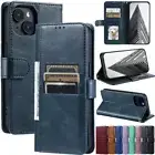 For iPhone 16 15 14 13 12 Pro Max 8 Plus X XR Magnetic Leather Wallet Case Cover