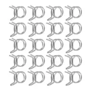 20Pcs 15mm/0.59inch Double Wire Spring Hose Clamp, Adjustable Spring Clips