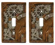 Ebros Novelty Steampunk Clockwork Gearwork Design Wall Light Switch Plate 4.25"H