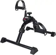 Folding Pedal Exerciser, Mini Fitness Exerciser Stair Stepper, Stationary Under Desk Indoor Exercise Bike with Electronic Display ,for Seniors Leg and Arm Workouts