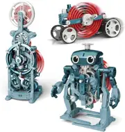 Transforms into 3 types! A fun clockwork robot, an assembly robot, and Robotimey