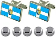 [Select Gifts] Shirt Dress Studs Iquique City Chile Flag Cufflinks