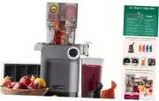 Cold Press Juicer, 200W Masticating Juicer 4.3" Large Feed Chute Fit Gray