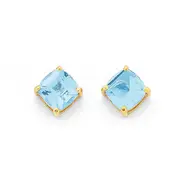 9ct Gold, Blue Topaz Studs in Blue
