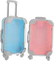 [GLSTOY] 2pcs Mini Luggage Makeup Cases Portable Lash Containers with Detachable Structure for Easy Cleaning for Storing Cosmetics and False Eyelashes Fun Travel Suitcases for Women