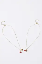 [Cotton On Kids] Cotton On Kids - Kids 2 Pk Necklaces - Cherry/strawberry OS CHERRY/STRAWBERRY