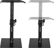 Adjustable Black Speaker Amplifier Stand 11.6 to 18 Inches Height Set of 2