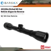 Barska 4x32mm Etched Mil Dot Reticle Airgun Reverse Recoil Riflescope Ac10004