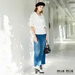 【MIA MIA】撞色飾帶水洗牛仔長裙