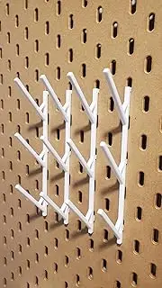 [Generic] Just Hanging' Thread Display Storage, Compatible with IKEA SKADIS Pegboards. (Glossy White, 4Pack, 3Spot Spools)