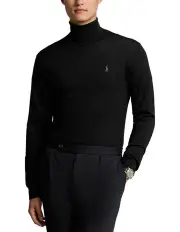 [Polo Ralph Lauren] Washable Wool Turtleneck Sweater in Balck