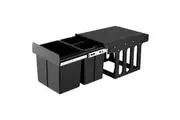Cefito Pull Out Bin Kitchen Triple Slide Garbage Rubbish Bins Basket Blcak 31L