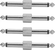 4Pcs Guitar Pedal Patch Connectors, Guitar Guitar Effects Pedal to Pedal Connector Straight Type (Silver)