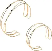[Mikovivi] Arm Cuff & Neck Collar Necklace for Women, Upper Arm Cuff Open Armband Minimalist Cuff Bangle Necklace Collar Adjustable Coil Arm Cuff Neck Jewelry for Women Men Gift Cosplay