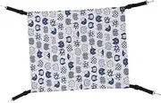 BESPORTBLE Cartoon Cat Head Pattern Pet Cage Hammock Warm Breathable Linen Double-Sided Bed for Cats