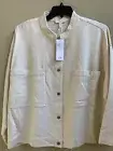 Eileen Fisher Undyed Organic Cotton Channels Mandarin Collar Jacket S UNECR NWT