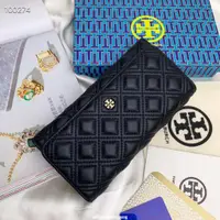 在飛比找蝦皮購物優惠-惠選店二手TORY BURCH TB女士黑色手拿包 雙線菱格