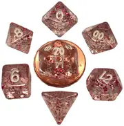 MDG Mini Polyhedral Dice Set White Numbers- Ethereal Light Purple