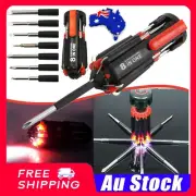 8 in 1 Multifunction Screwdriver Tool Set Super Bright LED Torch Flashlight AU