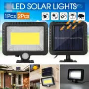 100Led Solar Sensor Light Motion Detection Security Garden Flood Lamp 1/2PCS