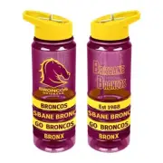 Brisbane Broncos NRL Tritan Water Bottle with Wristbands!!