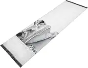 PDZRMY Frog Head Black White Washable Runner Rug 2’ x 6’ Non-Slip Kitchen Runner Rug for Hallways Entryway Bedroom Living Room Floor Carpet Runner- Soft Thin Mat for Family Pet