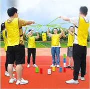 Outdoor Activities Field Day Games Set, Outdoor Lawn/Beach Teamwork Games for Adults Children，ABS Block Stacking Game (Color : Multi-Colored, Size : 5PCS)