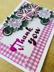 5 x Paper quilling card hand made Thank You card lot