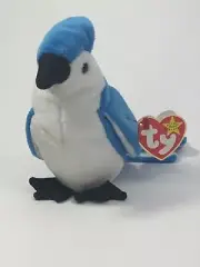 Adorable Original 1998 Ty Rocket Blue Jay Beanie Baby w/ Pellets New Tags + ERRS