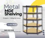 Brand New Garage storage Corner Unit Shelf 5 Tier MDF Black Shelving G045K-A