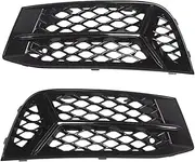 2pcs Car Front Bumper Fog Light Racing Grille Compatible For Audi A3 Sedan 2017 2018 2019 2020 Honeycomb Mesh Fog Lamp Grill Covers