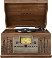 Crosley CR704B-WA Musician 3-Speed Turntable with Radio, Cd/Cassette Player, Aux