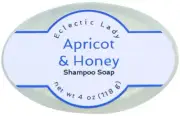 Apricot and Honey Shampoo Soap Bar By Eclectic Lady, 4 oz Bar