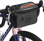 CALLCASE Bike Handlebar Bag Bicycle Front Bag Shoulder Bag Storage Bag with Shoulder Strap for Road Mountain Bike Cycling Travel -Black