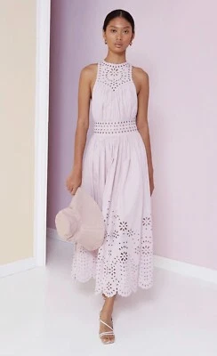 MAGALI PASCAL Lilia Sleeveless Cotton Eyelet Maxi Dress SZ M