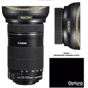 HD 32K ULTRA WIDE ANGLE LENS + 10X MACRO FOR CANON EFS 55-250MM F4-5.6 STM LENS