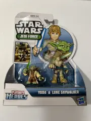 STAR WARS PLAYSKOOL HEROES JEDI FORCE YODA LUKE SKYWALKER FIGURES, New in Pack