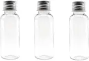 12PCS 1oz / 30Ml Empty Clear PET Plastic Tube Bottle Containers with Silver Aluminum Screw Cap for Makeup Lotion Essential Oils Creams Powders Moisture Smaples
