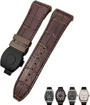 [FULNES] For Franck Muller Watch Band 28mm Cowhide Silicone Watch Strap Nylon Rubber Folding Buckle Watch Bands For Men Bracelet